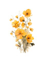 "Golden Bloom Harmony" V02 – Watercolor Yellow Floral Elegance | Wall Art Print | 4 Design Options - 20x30 cm / 8x12" - Design Option 1 - Canvas