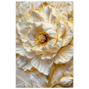 Golden Blossom – A Luxurious Floral Masterpiece | Floral Wall art Print - Wood Prints - 30x45 cm / 12x18″ - 