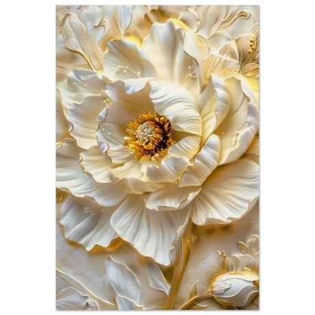 Golden Blossom – A Luxurious Floral Masterpiece | Floral Wall art Print - Wood Prints - 30x45 cm / 12x18″ - 