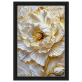 Golden Blossom – A Luxurious Floral Masterpiece | Floral Wall art Print - Framed Canvas - 30x45 cm / 12x18″ - Black frame