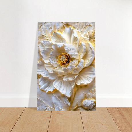 Golden Blossom – A Luxurious Floral Masterpiece | Floral Wall art Print - Brushed Aluminum Print - 60x90 cm / 24x36″ - 