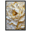 Golden Blossom – A Luxurious Floral Masterpiece | Floral Wall art Print - Framed Canvas - 60x90 cm / 24x36″ - Black frame