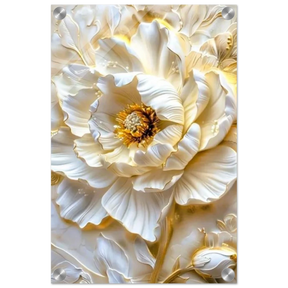 Golden Blossom – A Luxurious Floral Masterpiece | Floral Wall art Print - Acrylic Print - 30x45 cm / 12x18″ - 