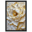 Golden Blossom – A Luxurious Floral Masterpiece | Floral Wall art Print - Framed Canvas - 40x60 cm / 16x24″ - Black frame