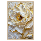 Golden Blossom – A Luxurious Floral Masterpiece | Floral Wall art Print - Framed Canvas - 50x75 cm / 20x30″ - Wood frame