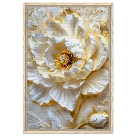 Golden Blossom – A Luxurious Floral Masterpiece | Floral Wall art Print - Framed Canvas - 50x75 cm / 20x30″ - Wood frame