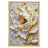 Golden Blossom – A Luxurious Floral Masterpiece | Floral Wall art Print - Framed Canvas - 40x60 cm / 16x24″ - Wood frame