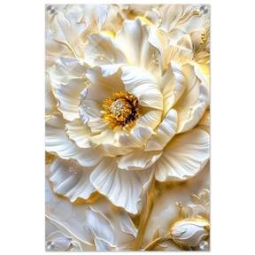 Golden Blossom – A Luxurious Floral Masterpiece | Floral Wall art Print - Acrylic Print - 40x60 cm / 16x24″ - 