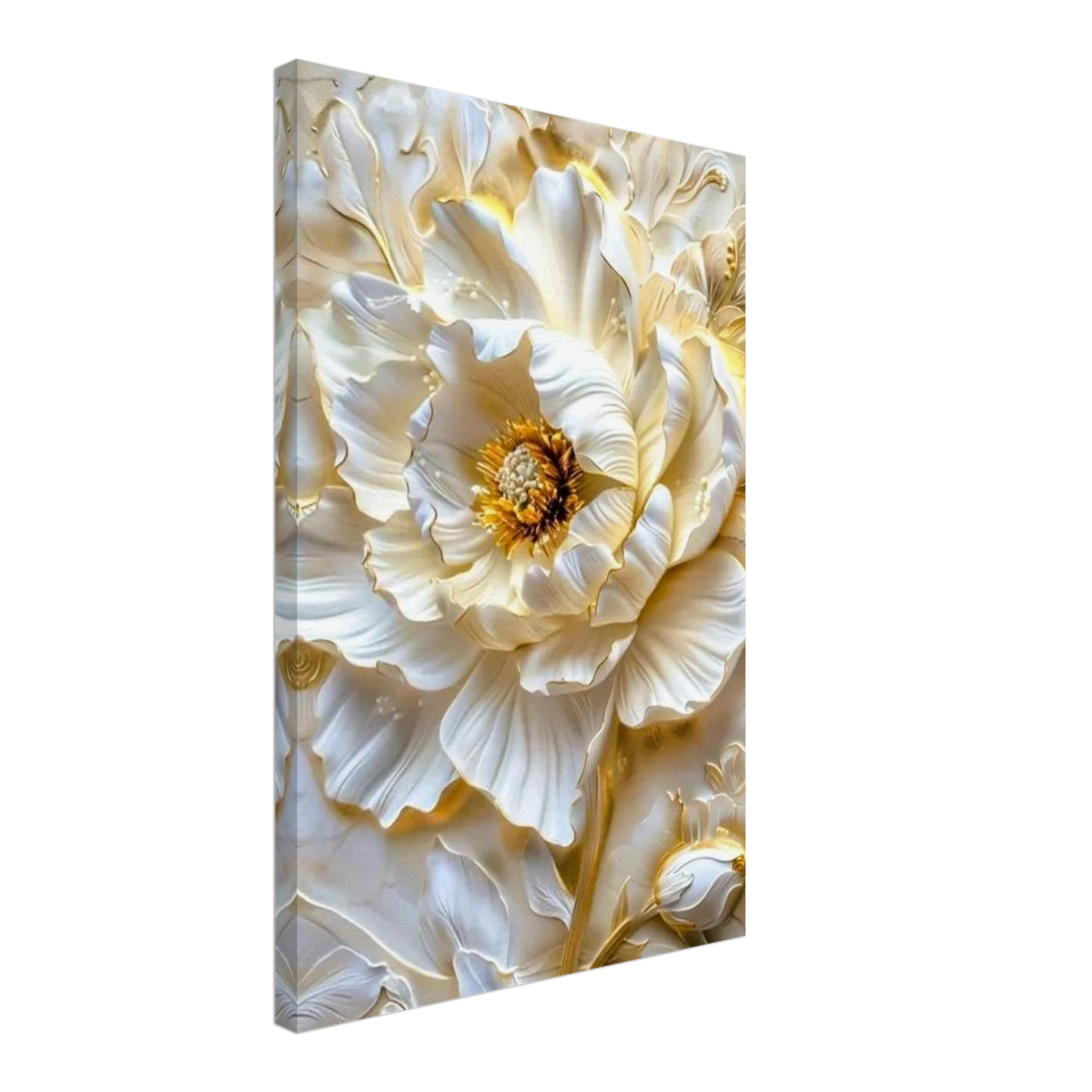 Golden Blossom – A Luxurious Floral Masterpiece | Floral Wall art Print - Canvas - 40x60 cm / 16x24″ - 