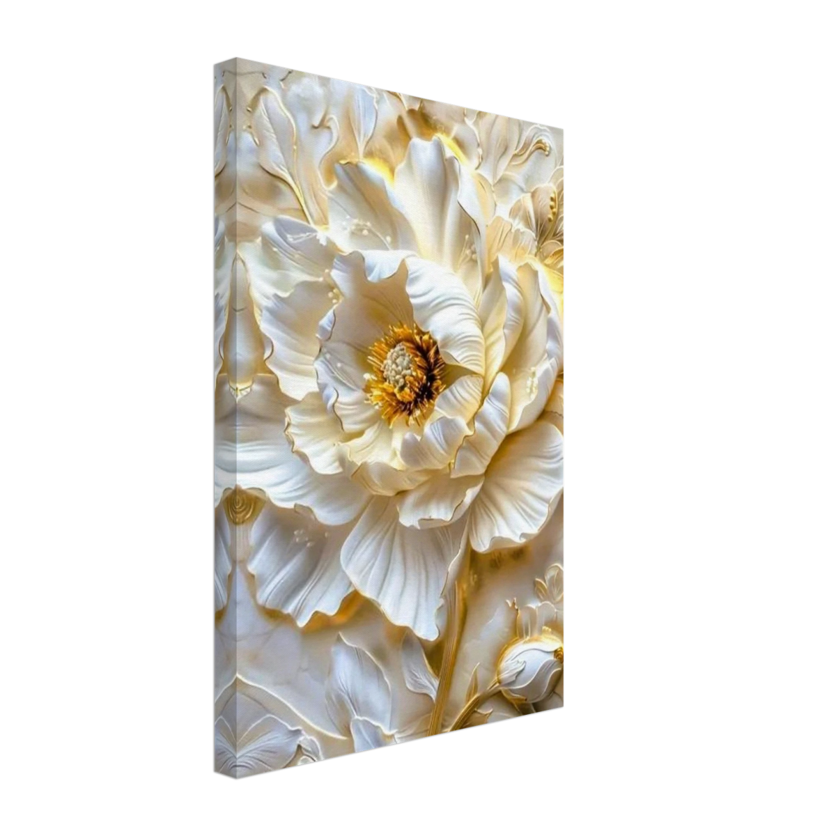 Golden Blossom – A Luxurious Floral Masterpiece | Floral Wall art Print - Canvas - 30x45 cm / 12x18″ - 