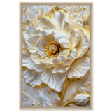 Golden Blossom – A Luxurious Floral Masterpiece | Floral Wall art Print - Framed Canvas - 60x90 cm / 24x36″ - Wood frame