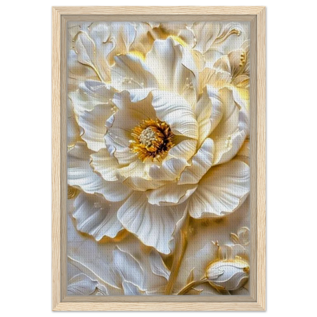 Golden Blossom – A Luxurious Floral Masterpiece | Floral Wall art Print - Framed Canvas - 30x45 cm / 12x18″ - Wood frame