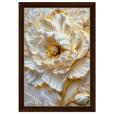 Golden Blossom – A Luxurious Floral Masterpiece | Floral Wall art Print - Framed Canvas - 30x45 cm / 12x18″ - Dark wood frame