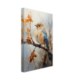 Golden Bluebird on Autumn Branch – Nature Wall Art Print - Canvas - 20x30 cm / 8x12″ - 