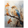 Golden Bluebird on Autumn Branch – Nature Wall Art Print - Fine Art Poster - 70x100 cm / 28x40″ - 