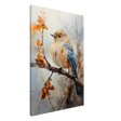 Golden Bluebird on Autumn Branch – Nature Wall Art Print - Canvas - 60x90 cm / 24x36″ - 