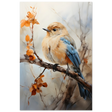 Golden Bluebird on Autumn Branch – Nature Wall Art Print - Fine Art Poster - 30x45 cm / 12x18″ - 