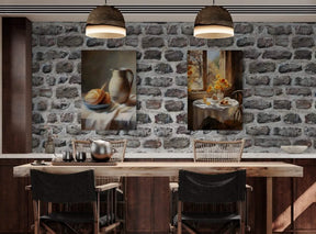 Golden Breakfast Moments | bundle of 2 canvas prints - Canvas - 30X45 CM / 12X18″ - 