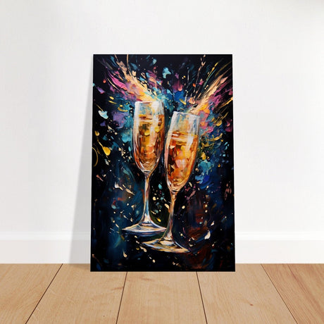 Golden Celebration: Champagne Dreams | Abstract wall art print - Brushed Aluminum Print - 50x75 cm / 20x30″ - 