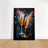 Golden Celebration: Champagne Dreams | Abstract wall art print - Brushed Aluminum Print - 30x45 cm / 12x18″ - 