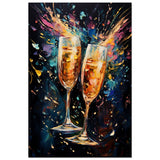 Golden Celebration: Champagne Dreams | Abstract wall art print - Wood Prints - 30x45 cm / 12x18″ - 