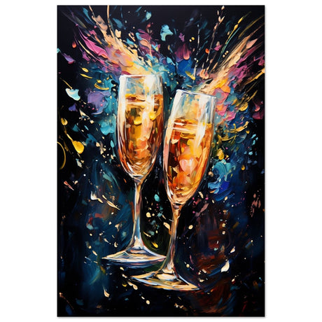 Golden Celebration: Champagne Dreams | Abstract wall art print - Aluminum Print - 60x90 cm / 24x36″ - 