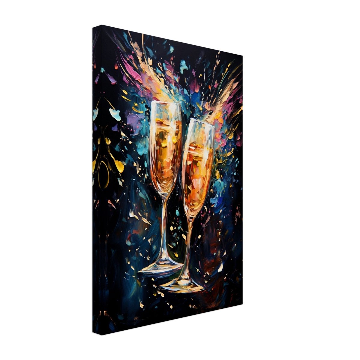 Golden Celebration: Champagne Dreams | Abstract wall art print - Canvas - 30x45 cm / 12x18″ - 