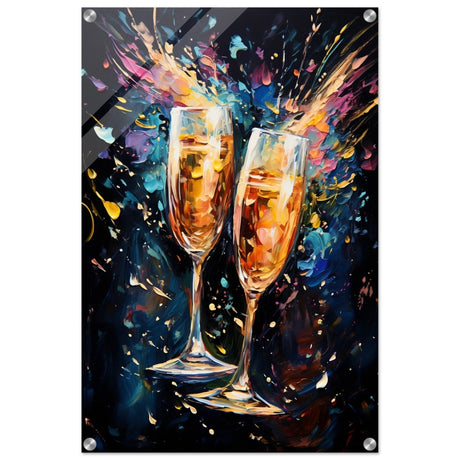 Golden Celebration: Champagne Dreams | Abstract wall art print - Acrylic Print - 50x75 cm / 20x30″ - 