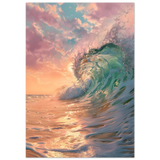 "Golden Curl" – Sunset Ocean Wave Wall Art Print - Fine Art Poster - 70x100 cm / 28x40″ - 