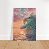 "Golden Curl" – Sunset Ocean Wave Wall Art Print - Brushed Aluminum Print - 70x100 cm / 28x40″ - 