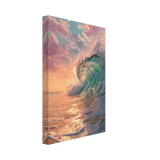 "Golden Curl" – Sunset Ocean Wave Wall Art Print - Canvas - 20x30 cm / 8x12″ - 