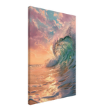 "Golden Curl" – Sunset Ocean Wave Wall Art Print - Canvas - 40x60 cm / 16x24″ - 