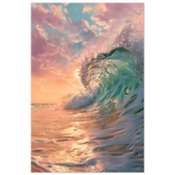 "Golden Curl" – Sunset Ocean Wave Wall Art Print - Fine Art Poster - 40x60 cm / 16x24″ - 
