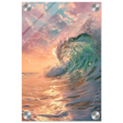 "Golden Curl" – Sunset Ocean Wave Wall Art Print - Acrylic Print - 20x30 cm / 8x12″ - 