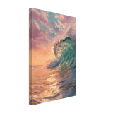 "Golden Curl" – Sunset Ocean Wave Wall Art Print - Canvas - 30x45 cm / 12x18″ - 