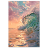 "Golden Curl" – Sunset Ocean Wave Wall Art Print - Fine Art Poster - 60x90 cm / 24x36″ - 