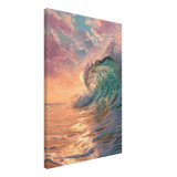 "Golden Curl" – Sunset Ocean Wave Wall Art Print - Canvas - 50x75 cm / 20x30″ - 