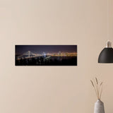 Golden Gateway - The San Francisco Skyline at Dusk | Panoramic 30x90 cm/ 12x36″ - Brushed Aluminum Print - 
