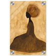 Golden Grace – Afrocentric Minimalist Silhouette Wall Art Print - Acrylic Print - 20x30 cm / 8x12″ - 