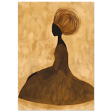 Golden Grace – Afrocentric Minimalist Silhouette Wall Art Print - Fine Art Poster - 70x100 cm / 28x40″ - 