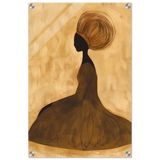 Golden Grace – Afrocentric Minimalist Silhouette Wall Art Print - Acrylic Print - 40x60 cm / 16x24″ - 