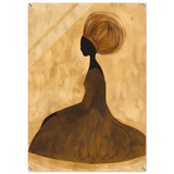 Golden Grace – Afrocentric Minimalist Silhouette Wall Art Print - Acrylic Print - 70x100 cm / 28x40″ - 
