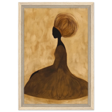 Golden Grace – Afrocentric Minimalist Silhouette Wall Art Print - Framed Canvas - 30x45 cm / 12x18″ - Wood frame