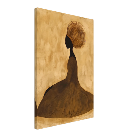 Golden Grace – Afrocentric Minimalist Silhouette Wall Art Print - Canvas - 40x60 cm / 16x24″ - 