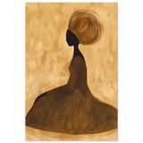 Golden Grace – Afrocentric Minimalist Silhouette Wall Art Print - Fine Art Poster - 40x60 cm / 16x24″ - 