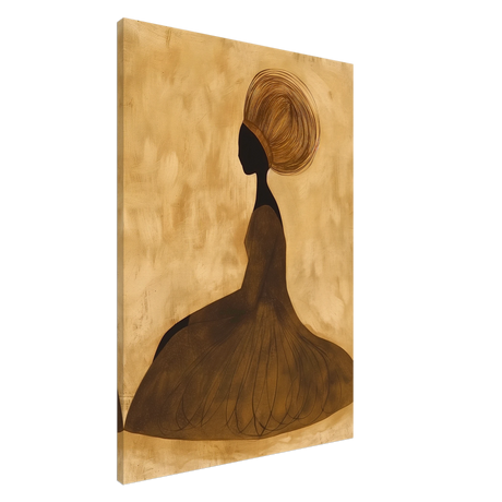 Golden Grace – Afrocentric Minimalist Silhouette Wall Art Print - Canvas - 70x100 cm / 28x40″ - 