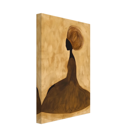 Golden Grace – Afrocentric Minimalist Silhouette Wall Art Print - Canvas - 20x30 cm / 8x12″ - 