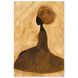Golden Grace – Afrocentric Minimalist Silhouette Wall Art Print - Acrylic Print - 60x90 cm / 24x36″ - 