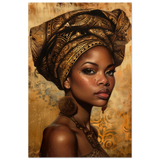 "Golden Heritage" – Regal Portrait Art Print | African Theme wall art print - Wood Prints - 20x30 cm / 8x12″ - 