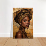 "Golden Heritage" – Regal Portrait Art Print | African Theme wall art print - Brushed Aluminum Print - 60x90 cm / 24x36″ - 